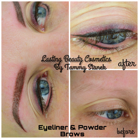 Powdered brows and Permanent eyeliner Madison